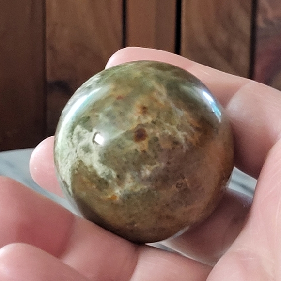 Green and Orange Stone Sphere - Picture 10 of 11